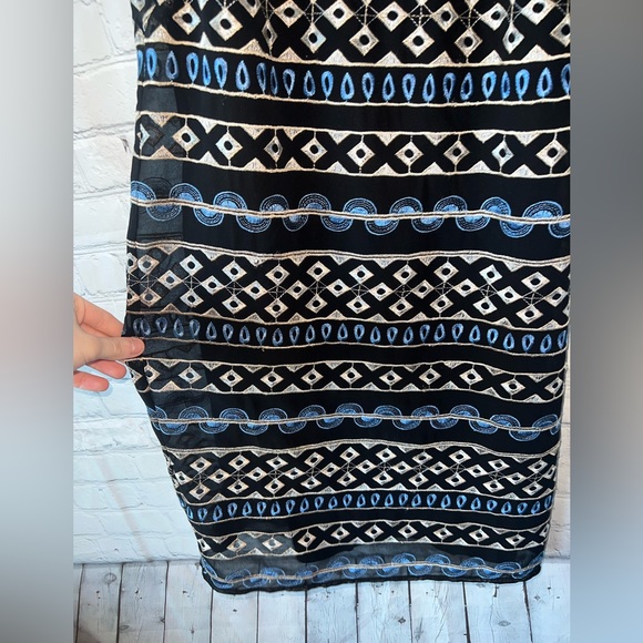 white house black market dark blue & white sleeveless dress size 00 - Picture 6 of 10